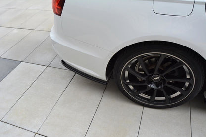 Heck Ansatz Flaps Diffusor für Audi A6 C7 Avant S-line/ S6 C7 Facelift schwarz Hochglanz