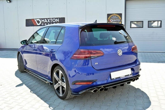 Mittlerer Diffusor Heck Ansatz für VW GOLF 7 R Facelift schwarz Hochglanz