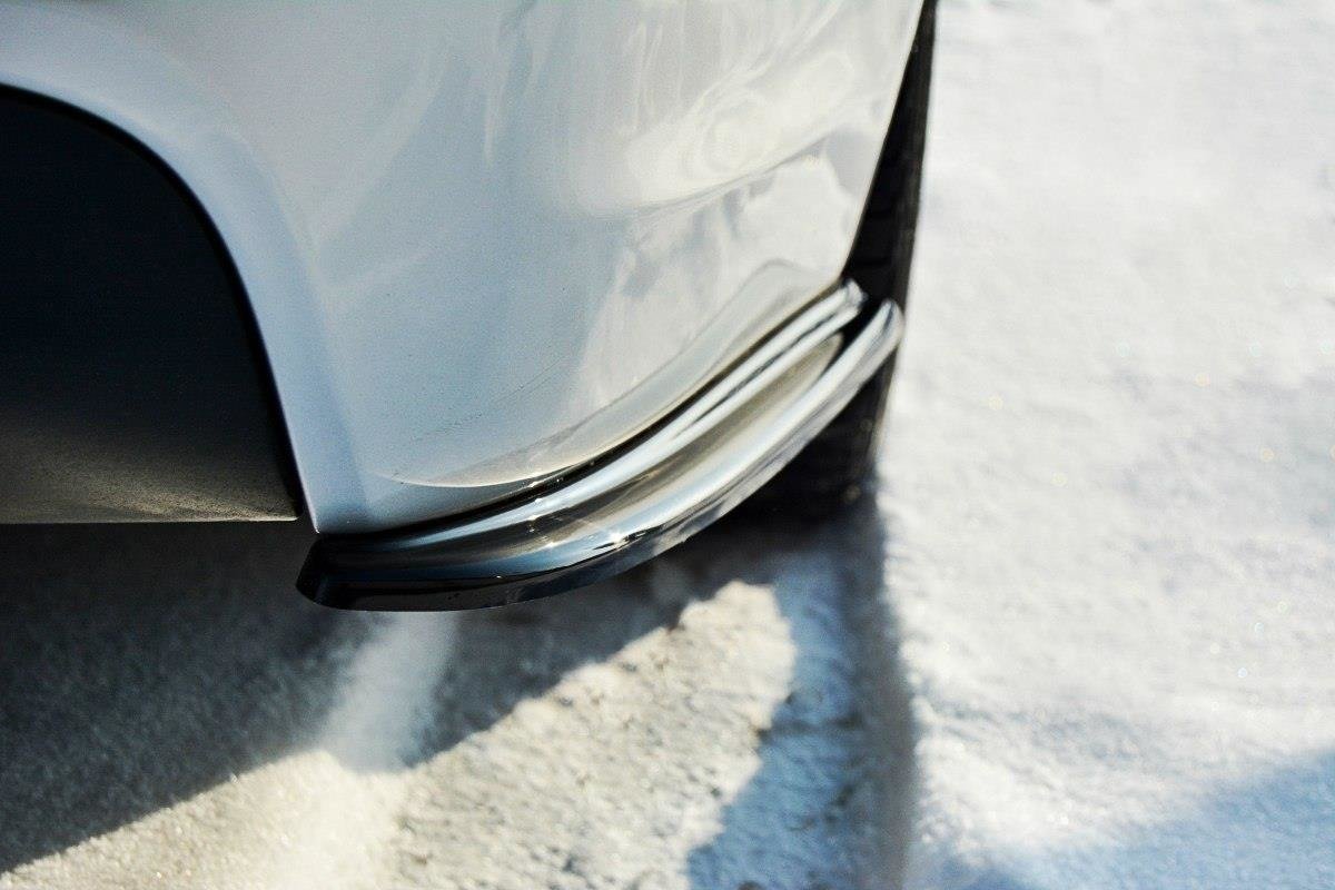 Heck Ansatz Flaps Diffusor für BMW 3er E90 M Paket schwarz matt
