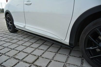 Seitenschweller Ansatz für Honda Civic Mk9 Facelift schwarz matt