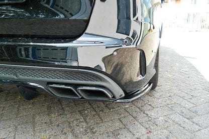 Heck Ansatz Flaps Diffusor für Mercedes C-Klasse S205 63 AMG Kombi schwarz Hochglanz