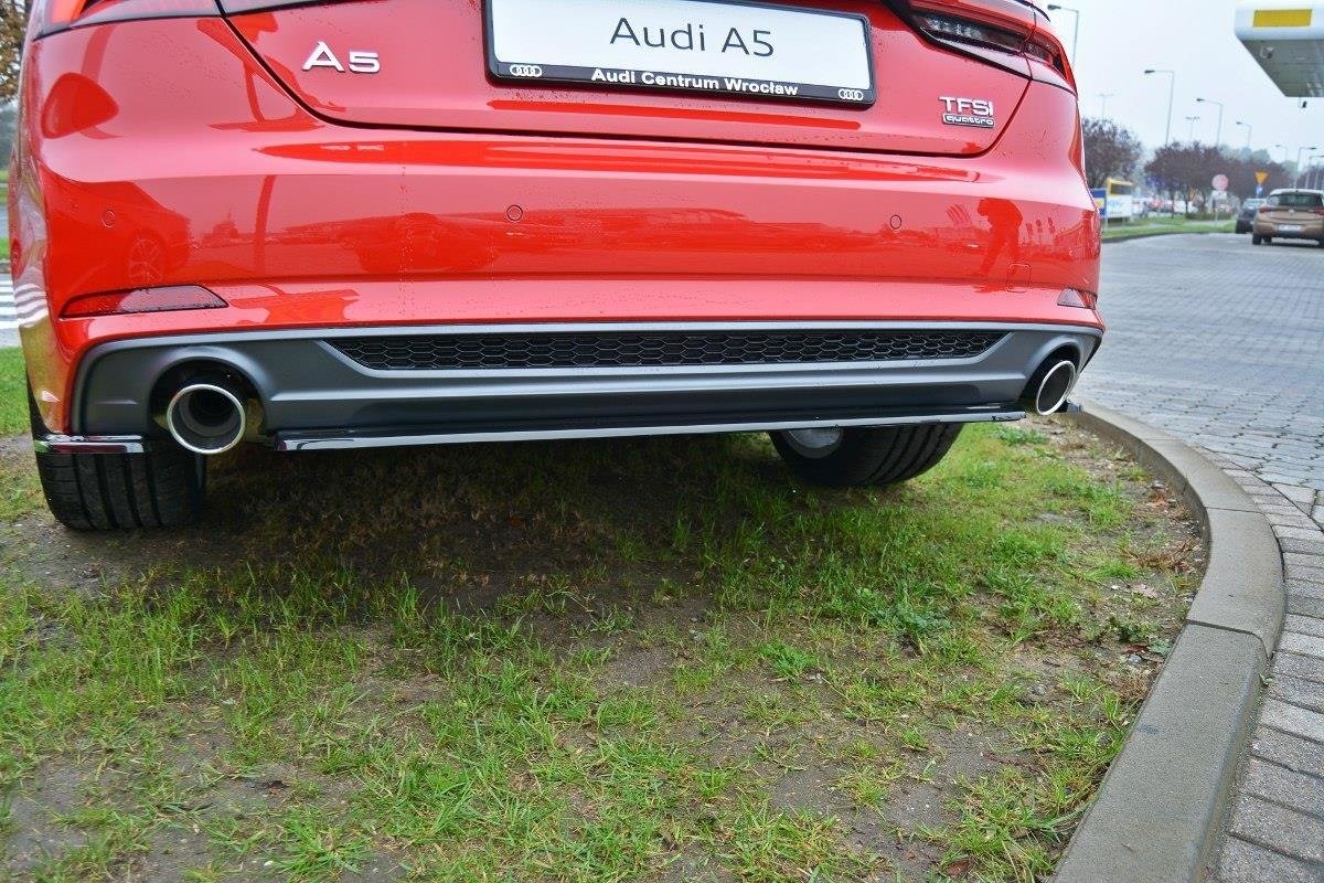 Mittlerer Diffusor Heck Ansatz für Audi A5 S-Line F5 Coupe / Sportback  schwarz matt