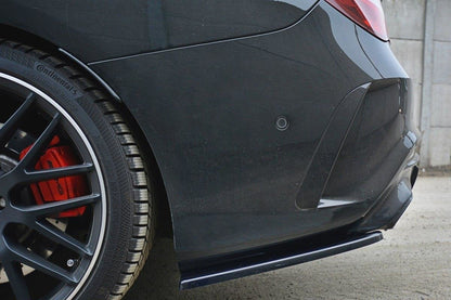 Heck Ansatz Flaps Diffusor für Mercedes CLA A45 AMG C117 Facelift Carbon Look