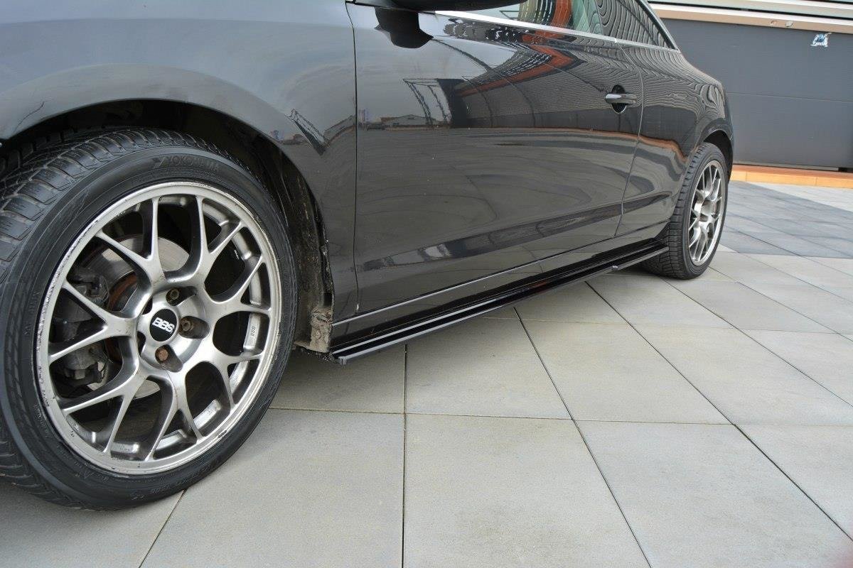 Seitenschweller Ansatz für Renault Laguna mk 3 Coupe schwarz matt