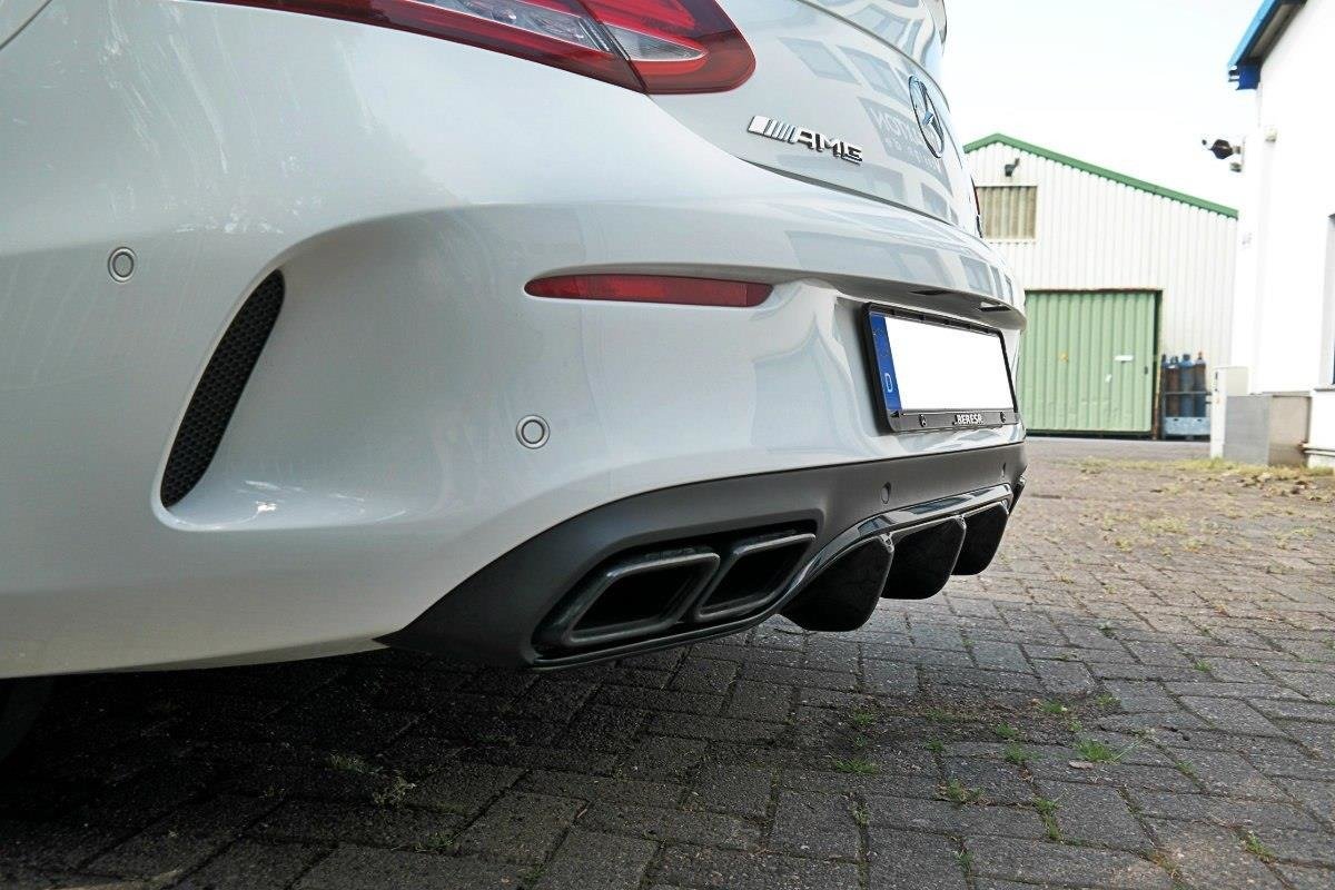 Diffusor Heck Ansatz für Mercedes C-Klasse C205 63 AMG Coupe schwarz matt