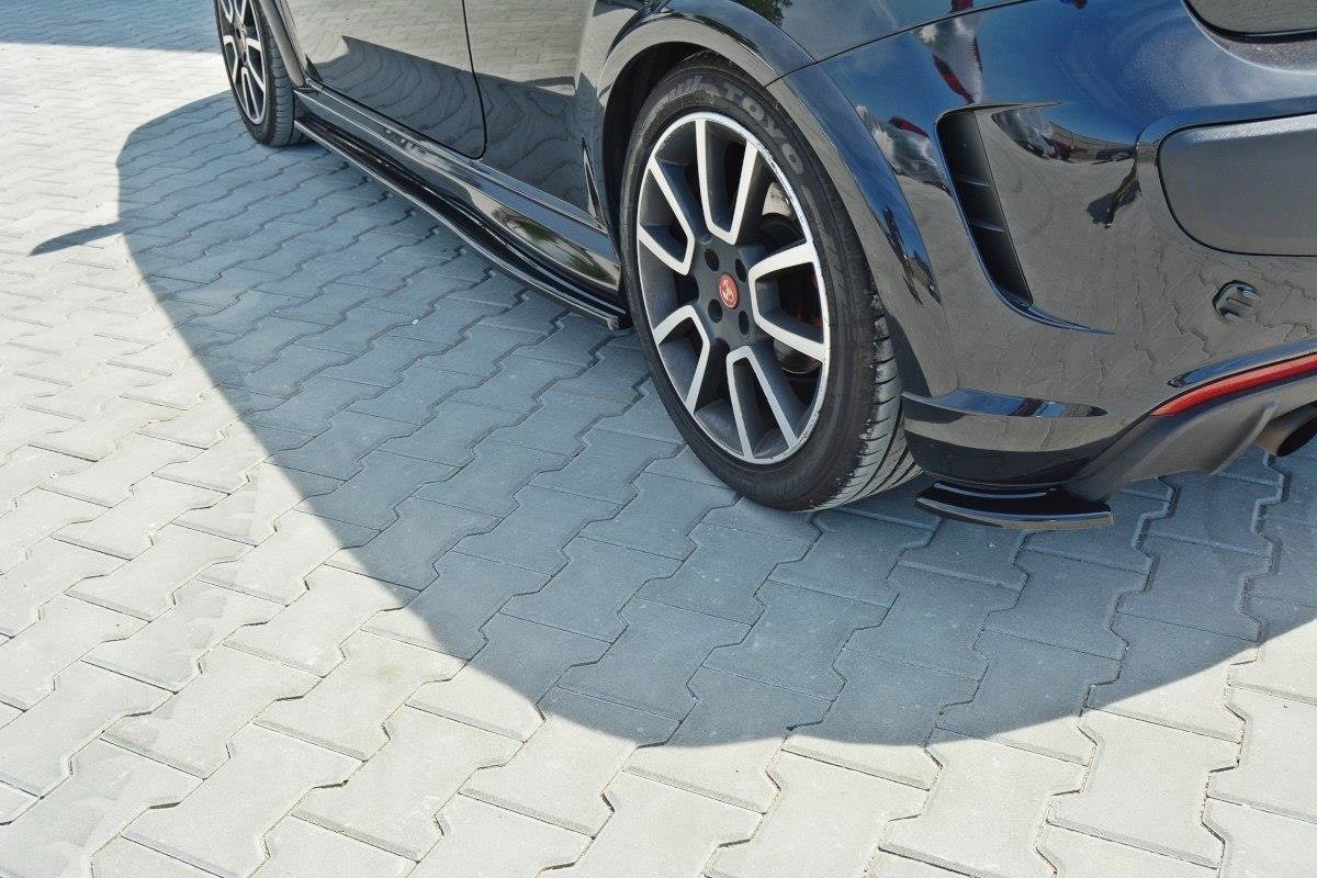 Heck Ansatz Flaps Diffusor für Fiat Punto Evo Abarth schwarz Hochglanz