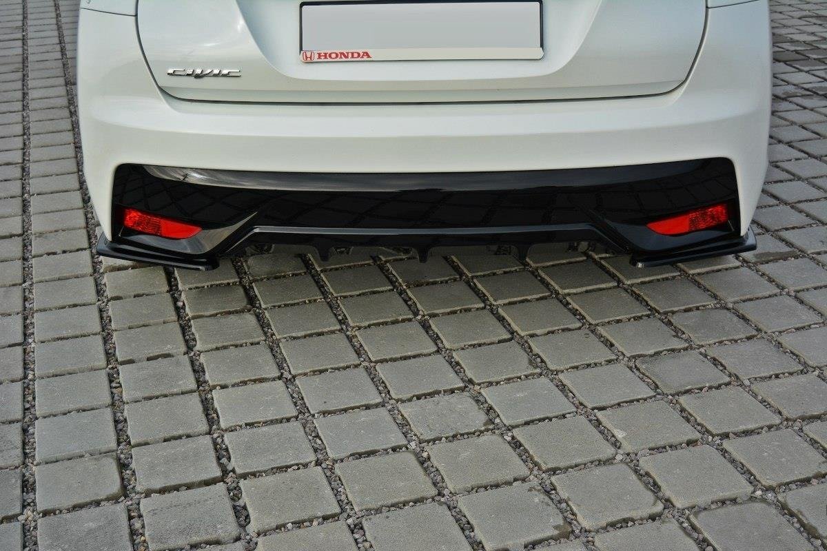 Heck Ansatz Flaps Diffusor für Honda Civic Mk9 Facelift Carbon Look