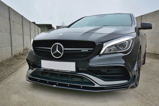 Front Ansatz V.1 für Mercedes CLA A45 AMG C117 Facelift schwarz matt