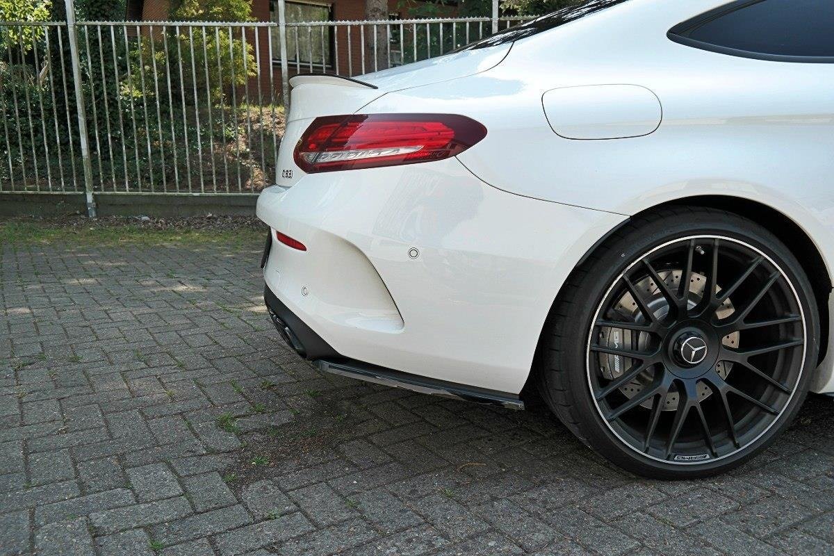 Heck Ansatz Flaps Diffusor für Mercedes C-Klasse C205 63 AMG Coupe schwarz matt