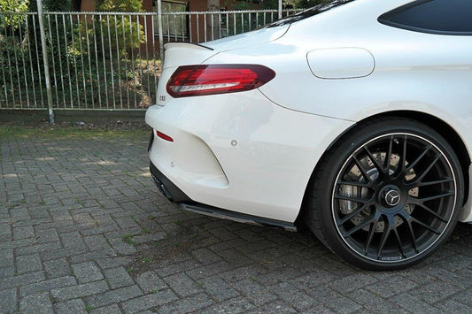 Heck Ansatz Flaps Diffusor für Mercedes C-Klasse C205 63 AMG Coupe schwarz Hochglanz