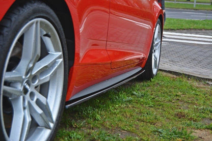 Seitenschweller Ansatz für Audi S5 / A5 S-Line F5 Coupe schwarz matt