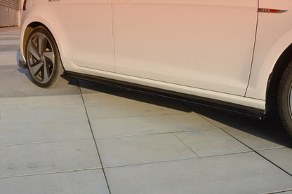 Seitenschweller Ansatz für VW GOLF 7 GTI PREFACE/FACELIFT (breit) schwarz matt