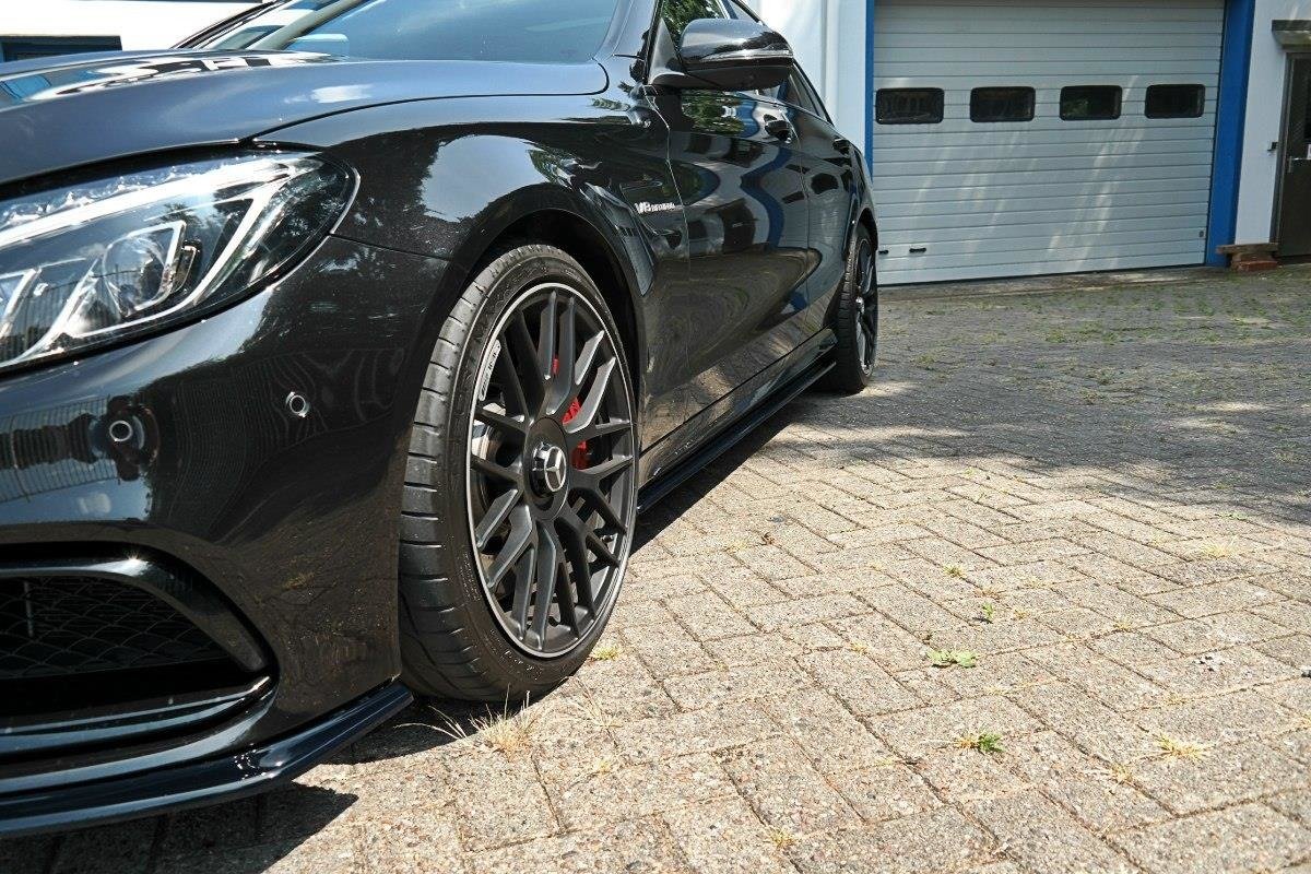 Seitenschweller Ansatz für Mercedes C-Klasse S205 63 AMG Kombi schwarz Hochglanz