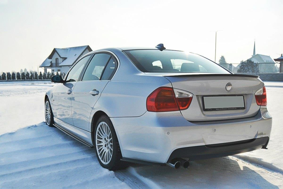 Heck Ansatz Flaps Diffusor für BMW 3er E90 M Paket schwarz matt