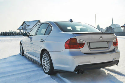 Heck Ansatz Flaps Diffusor für BMW 3er E90 M Paket schwarz matt