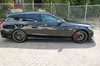 Seitenschweller Ansatz für Mercedes C-Klasse S205 63 AMG Kombi schwarz Hochglanz