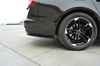 Heck Ansatz Flaps Diffusor für Audi A6 C7 Avant Carbon Look
