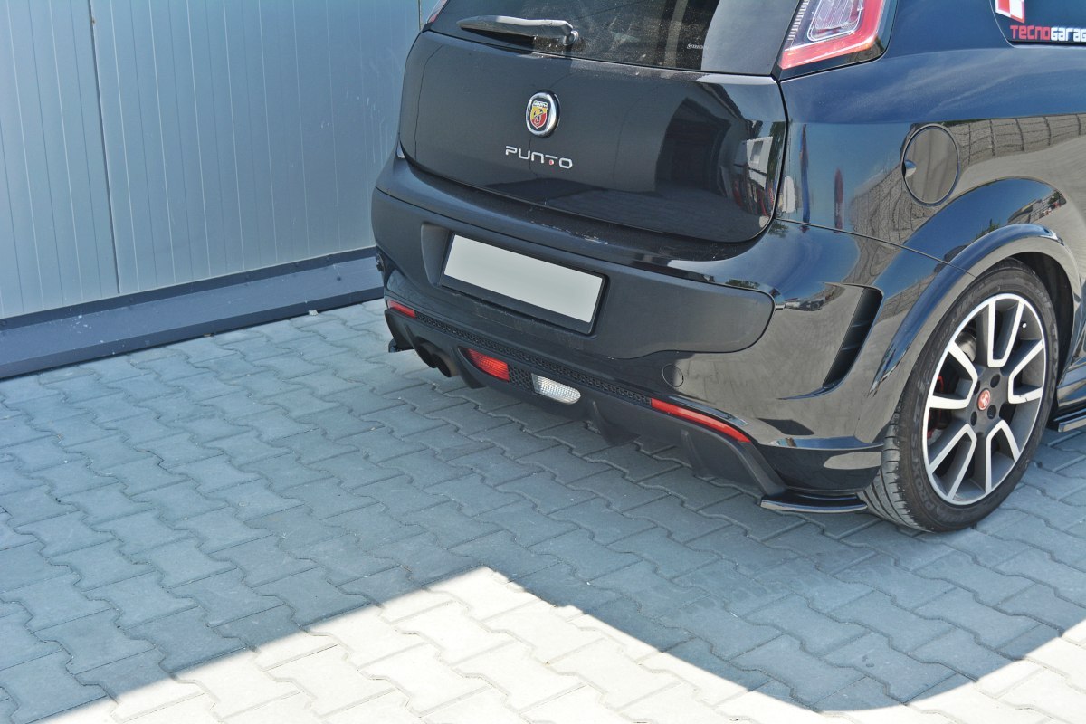 Heck Ansatz Flaps Diffusor passend für passend für Fiat Punto Evo Abarth schwarz matt schwarz matt