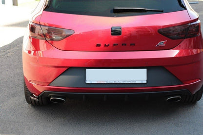 Heck Ansatz Flaps Diffusor für v.2 Seat Leon Mk3 Cupra Facelift Carbon Look