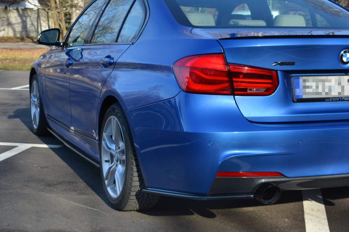 Heck Ansatz Flaps Diffusor für BMW 3er F30 PHASE-II SEDAN M-SPORT schwarz matt