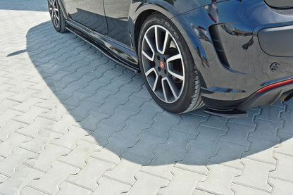 Heck Ansatz Flaps Diffusor passend für passend für Fiat Punto Evo Abarth Carbon Look Carbon Look