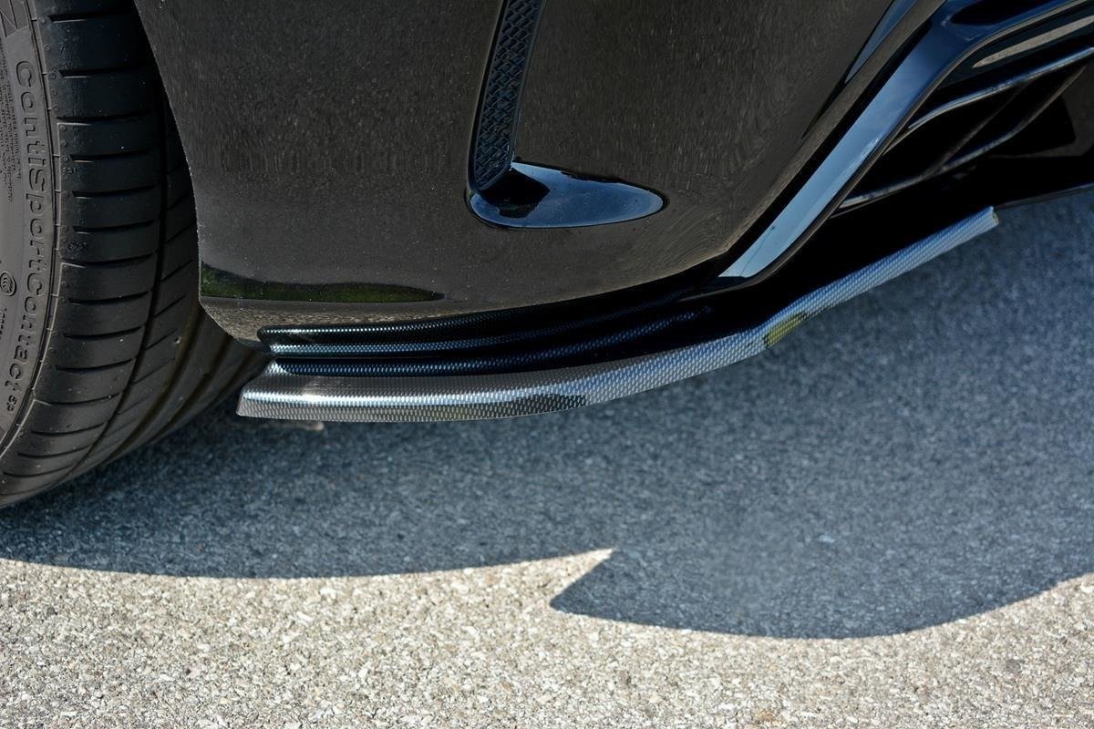 Heck Ansatz Flaps Diffusor für Mercedes A W176 AMG Facelift Carbon Look