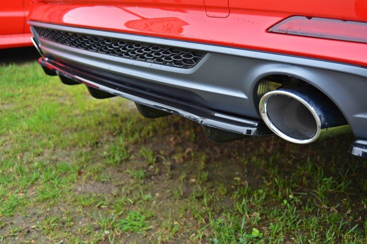 Mittlerer Diffusor Heck Ansatz für Audi A5 S-Line F5 Coupe / Sportback (mit einem vertikalen balken) schwarz matt