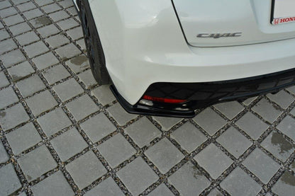 Heck Ansatz Flaps Diffusor für Honda Civic Mk9 Facelift Carbon Look