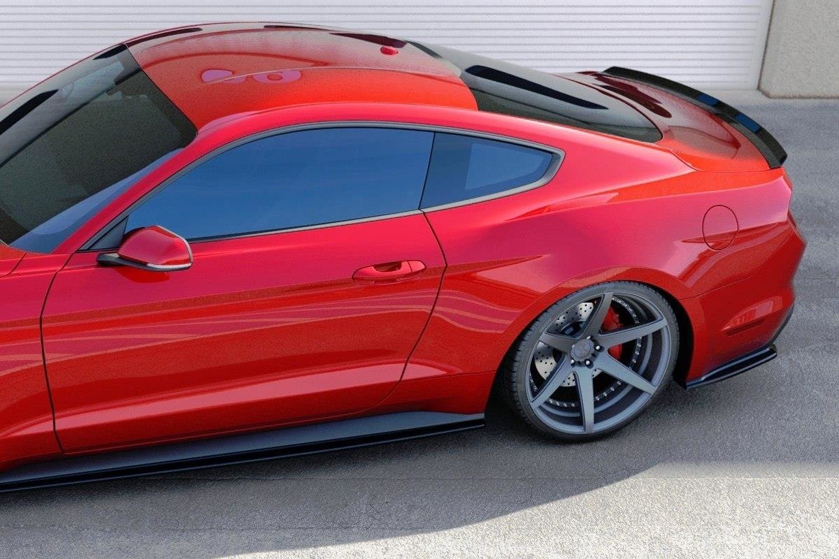 Heck Ansatz Flaps Diffusor für Ford Mustang Mk6 schwarz matt