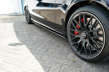 Seitenschweller Ansatz für Mercedes C-Klasse S205 63 AMG Kombi schwarz Hochglanz