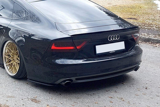 Heck Ansatz Flaps Diffusor für Audi A7 Mk1 S-Line Carbon Look
