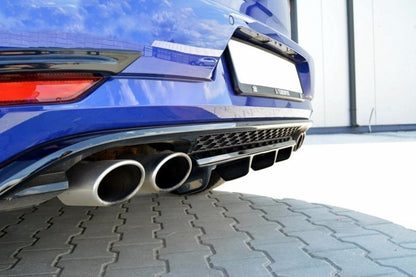 Mittlerer Diffusor Heck Ansatz für VW GOLF 7 R Facelift Carbon Look