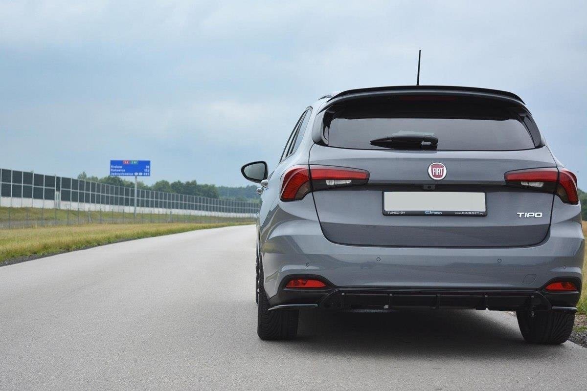 Heck Ansatz Flaps Diffusor für Fiat Tipo S-Design Carbon Look