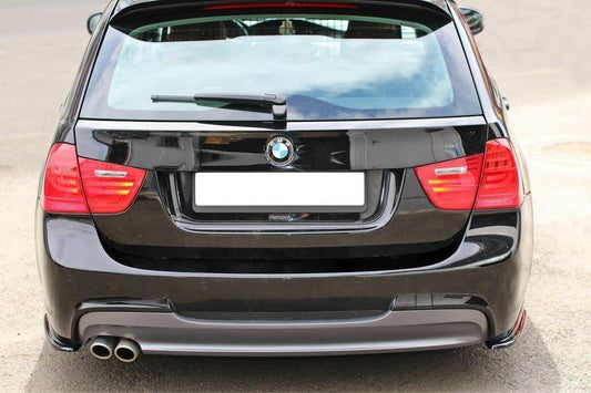 Heck Ansatz Flaps Diffusor für BMW 3er E91 M Paket FACELIFT Carbon Look