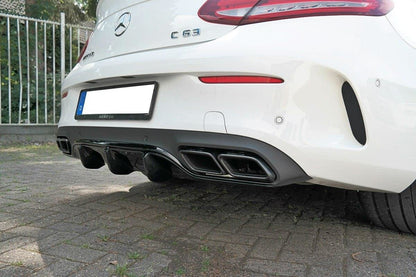 Diffusor Heck Ansatz für Mercedes C-Klasse C205 63 AMG Coupe schwarz matt