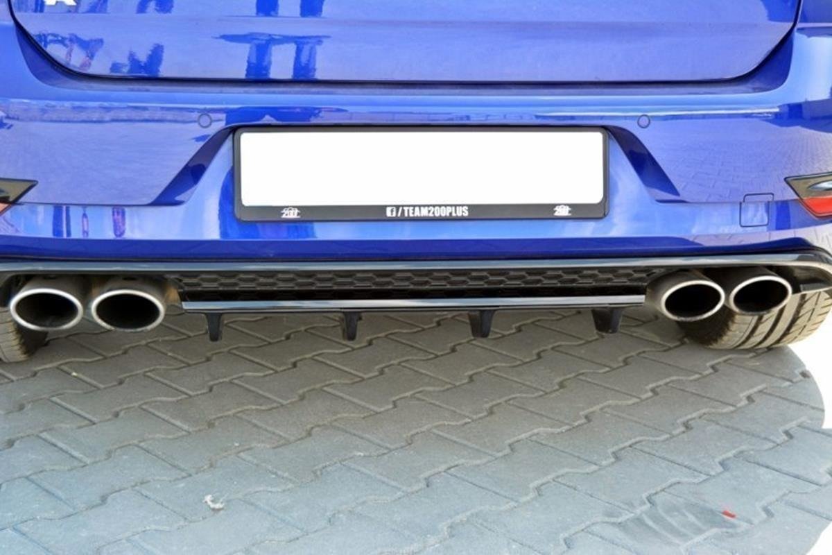 Mittlerer Diffusor Heck Ansatz für VW GOLF 7 R Facelift Carbon Look
