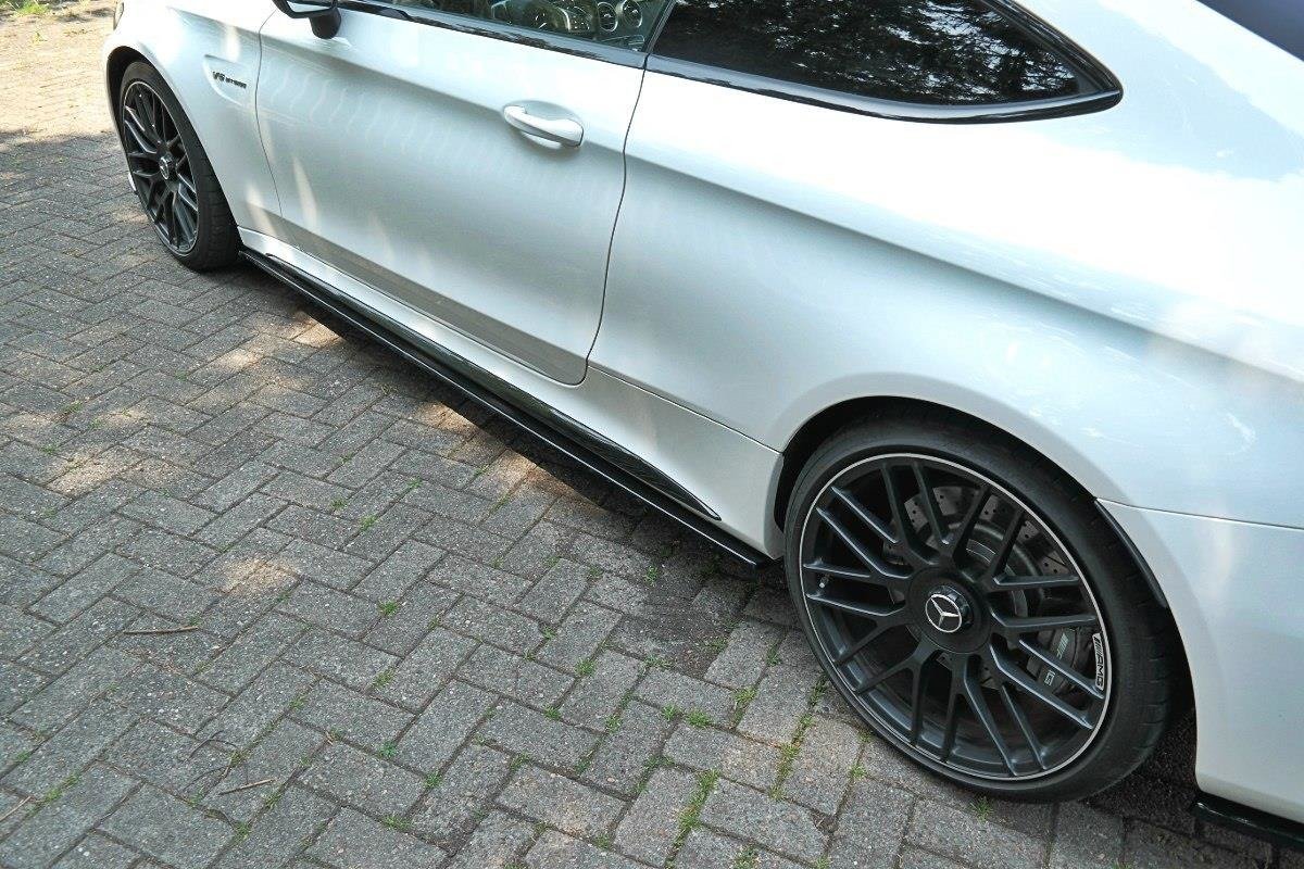 Seitenschweller Ansatz für Mercedes C-Klasse C205 63 AMG Coupe schwarz matt