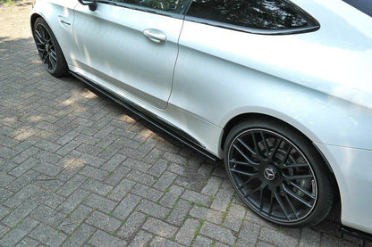 Seitenschweller Ansatz für Mercedes C-Klasse C205 63 AMG Coupe schwarz Hochglanz