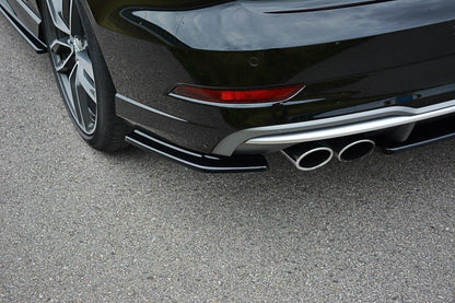 Heck Ansatz Flaps Diffusor für Audi S3 / A3 S-Line 8V FL Limousine schwarz matt
