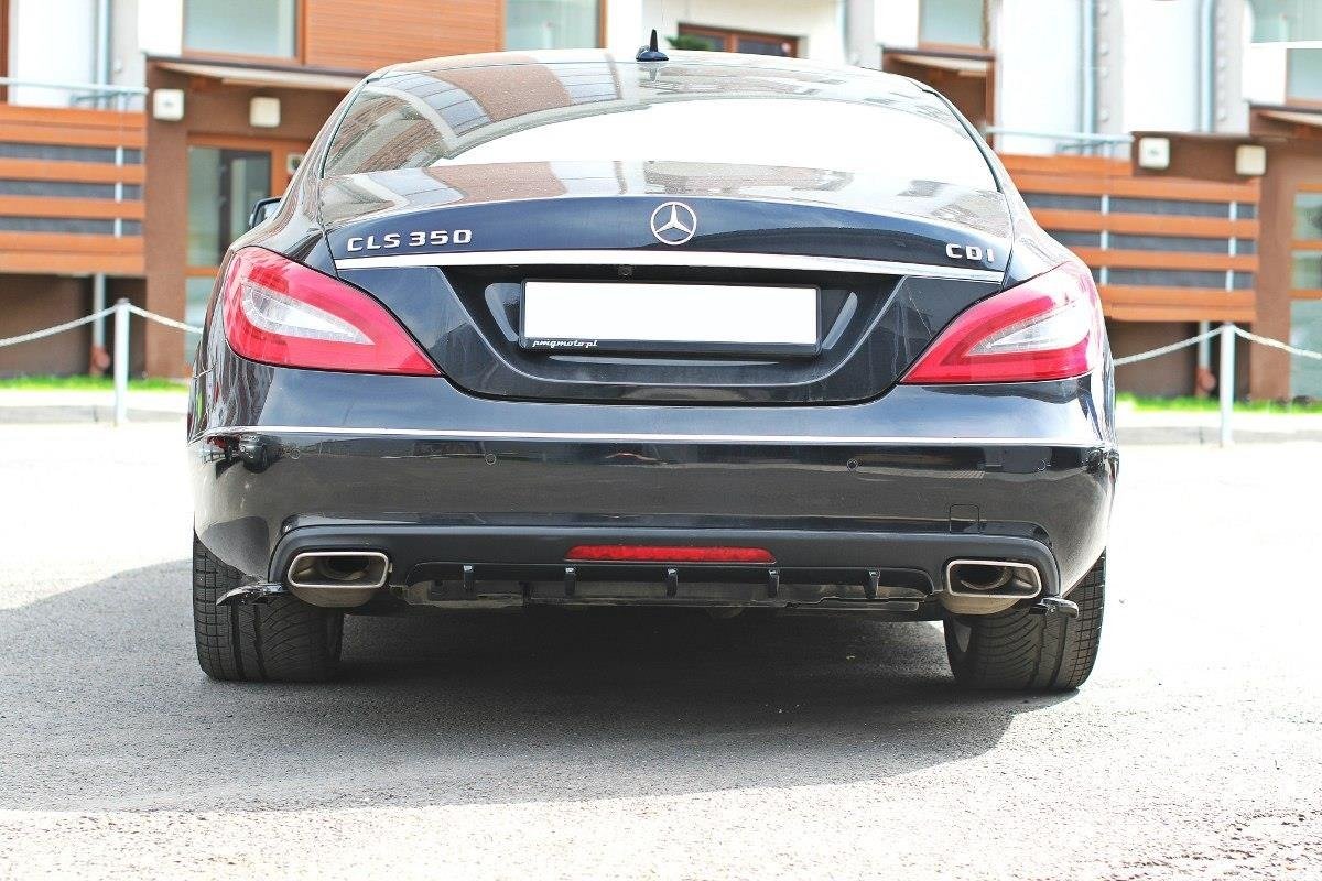 Diffusor Heck Ansatz für Mercedes CLS C218 schwarz Hochglanz