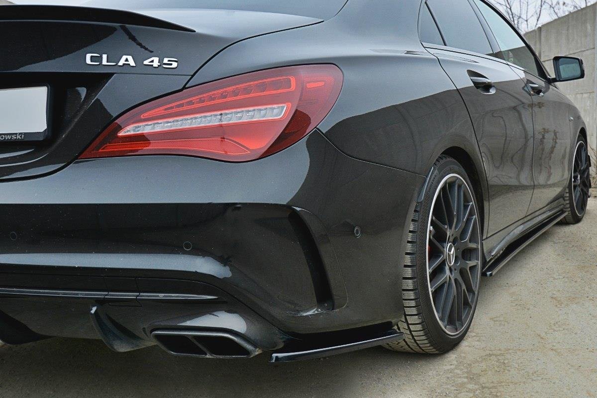 Heck Ansatz Flaps Diffusor für Mercedes CLA A45 AMG C117 Facelift schwarz matt