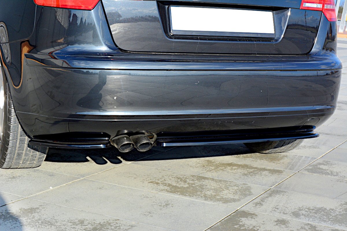 Splitter / Diffusor Heck Ansatz für Audi A3 Sportback 8P / 8P Facelift Carbon Look
