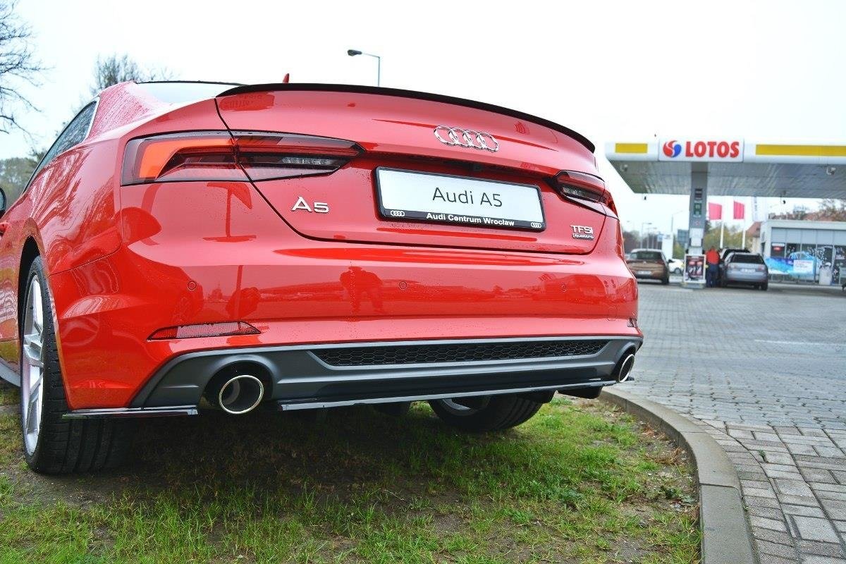 Mittlerer Diffusor Heck Ansatz für Audi A5 S-Line F5 Coupe / Sportback (mit einem vertikalen balken) schwarz matt