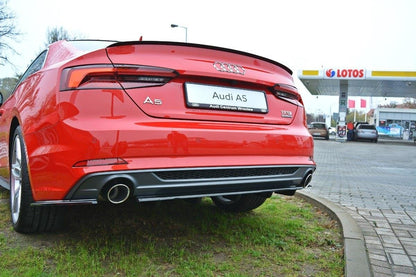 Mittlerer Diffusor Heck Ansatz für Audi A5 S-Line F5 Coupe / Sportback (mit einem vertikalen balken) schwarz matt