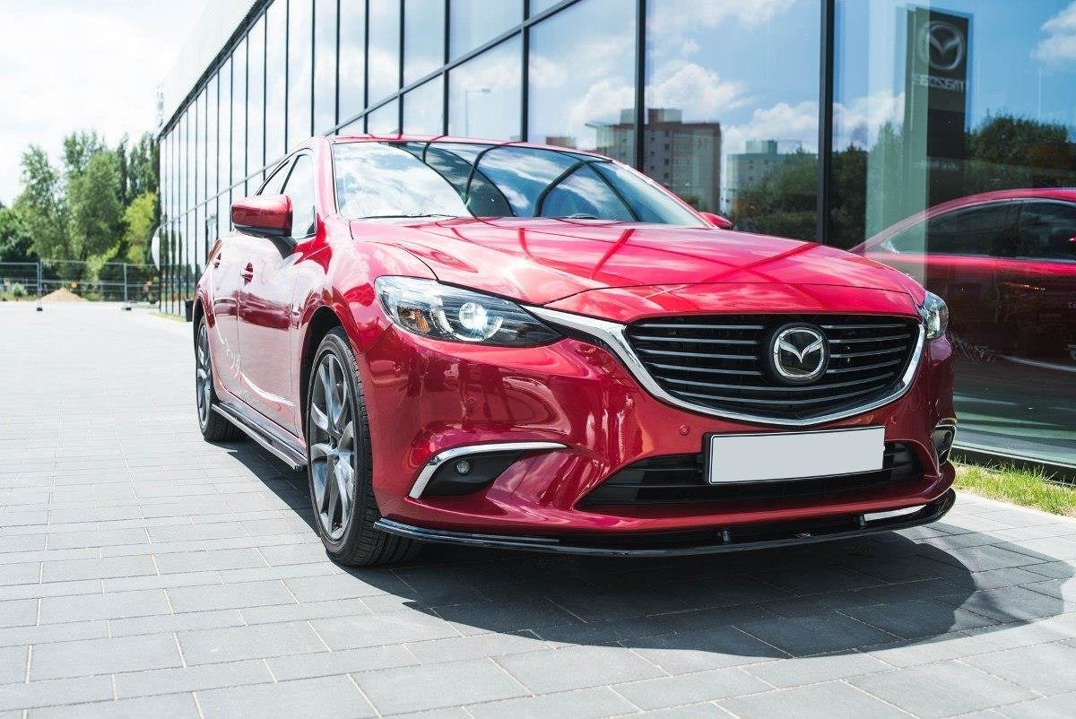 Front Ansatz V.1 für Mazda 6 GJ (Mk3) Facelift schwarz Hochglanz