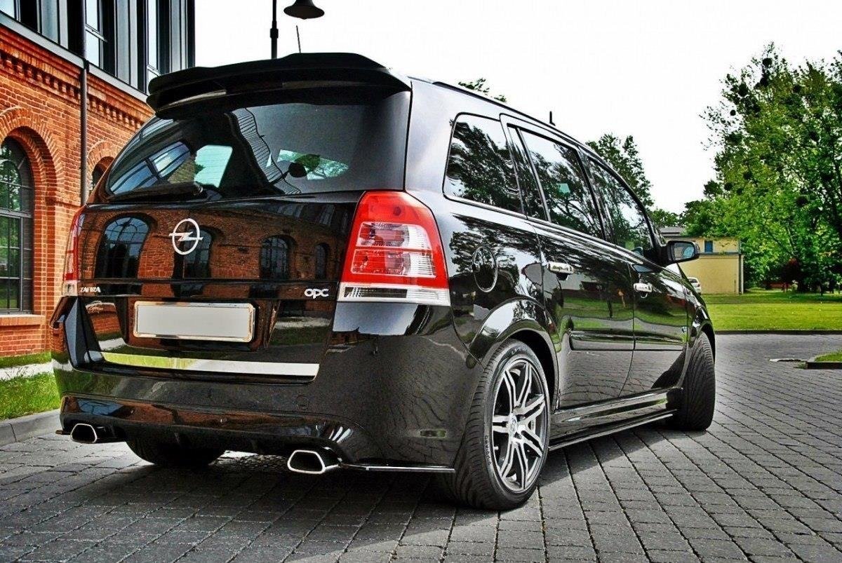 Heck Ansatz Flaps Diffusor für OPEL ZAFIRA B OPC / VXR schwarz matt