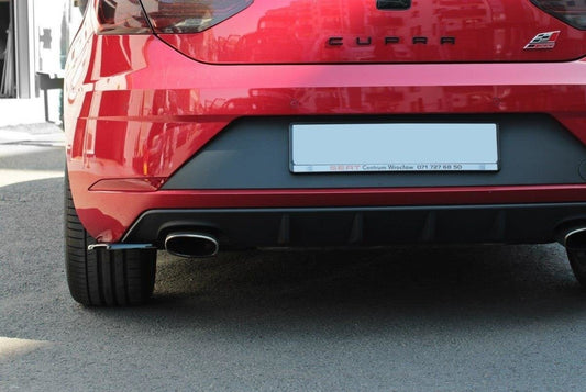 Heck Ansatz Flaps Diffusor für v.1 Seat Leon Mk3 Cupra Facelift schwarz matt