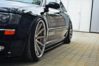 Seitenschweller Ansatz für AUDI S8 D3 schwarz Hochglanz
