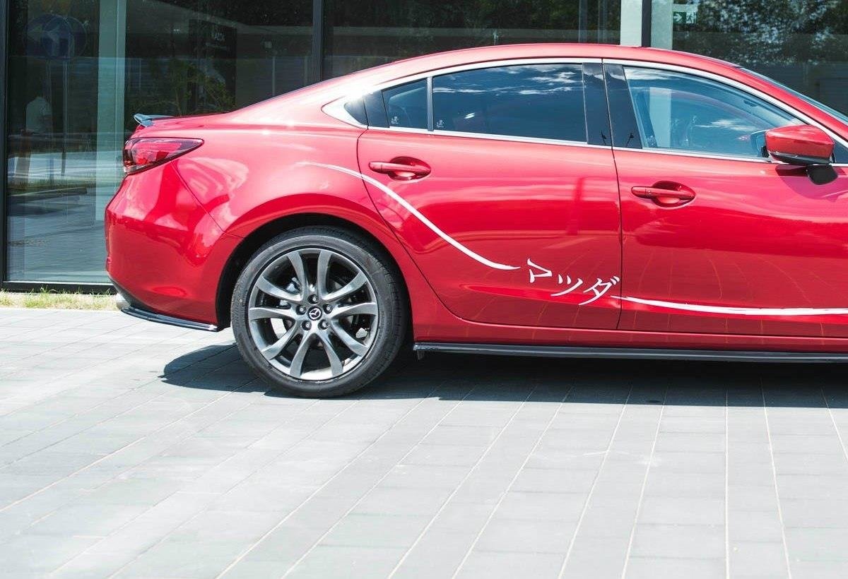 Heck Ansatz Flaps Diffusor für Mazda 6 GJ (Mk3) Facelift schwarz matt