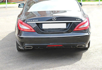 Heck Ansatz Flaps Diffusor für Mercedes CLS C218 schwarz Hochglanz